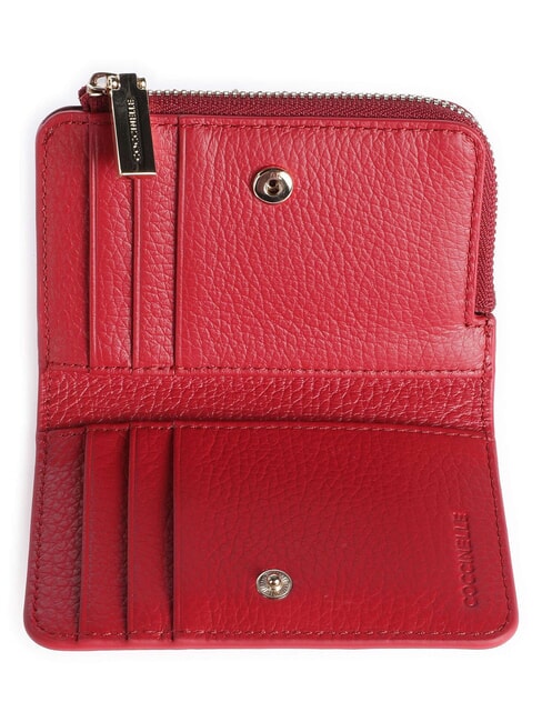 METALLIC SOFT Porte-cartes en cuir rubis - Portefeuilles Femme