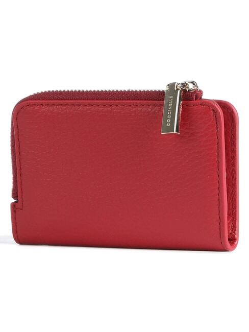 METALLIC SOFT Porte-cartes en cuir rubis - Portefeuilles Femme
