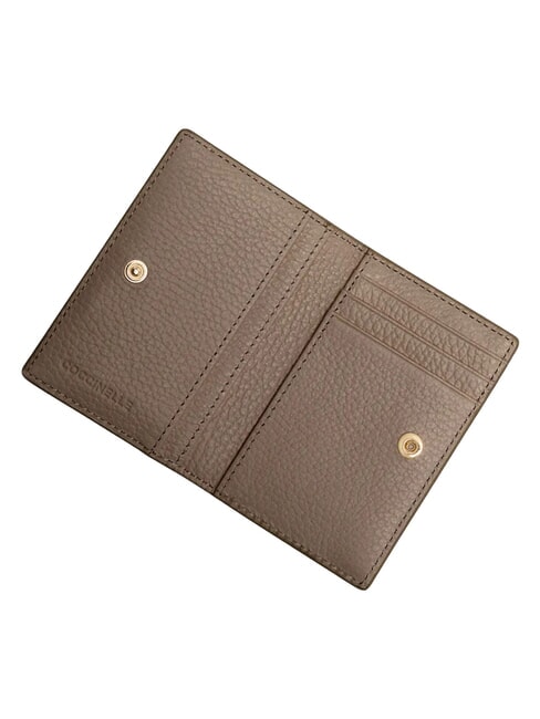 METALLIC SOFT Portefeuille en cuir taupe chaud - Portefeuilles Femme