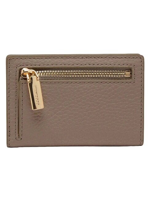 METALLIC SOFT Portefeuille en cuir taupe chaud - Portefeuilles Femme