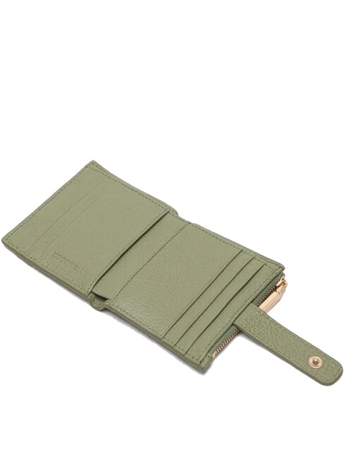 METALLIC SOFT Mini portefeuille en cuir verdure - Portefeuilles Femme