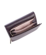 COCCINELLE METALLIC SOFT Portefeuille &agrave; deux volets en cuir martel&eacute; prunes - Portefeuilles Femme - 3