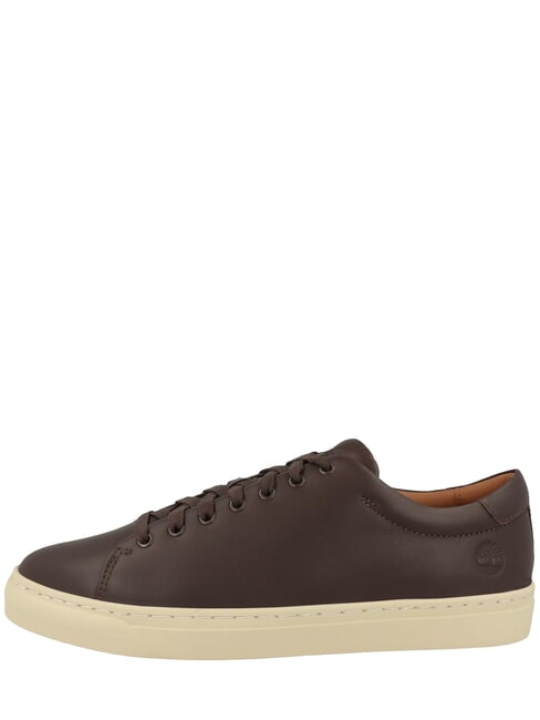 DOR PARK Baskets en cuir pleine fleur marron fonc&eacute; - Chaussures Homme