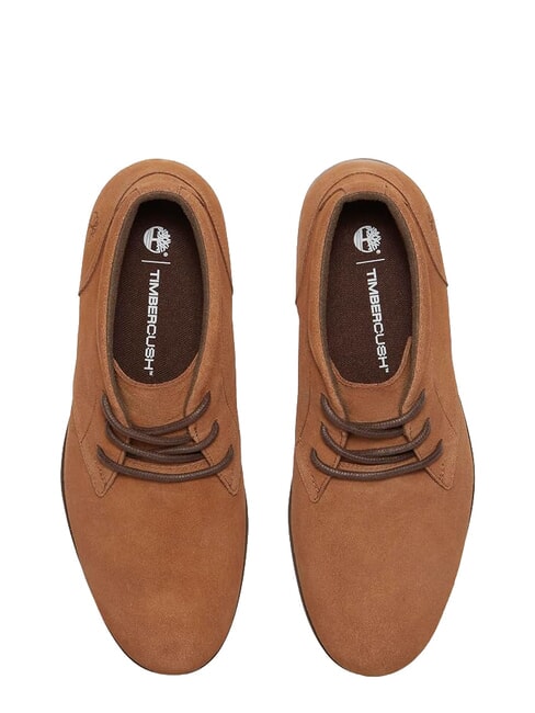 BRITTON SQUARE Bottine basse &agrave; lacets en cuir daim rouille - Chaussures Homme