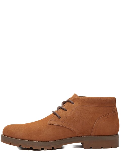 BRITTON SQUARE Bottine basse &agrave; lacets en cuir daim rouille - Chaussures Homme