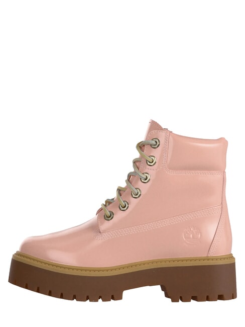 STONE STREET  Bottines hautes en cuir rose clair - Chaussures Femme